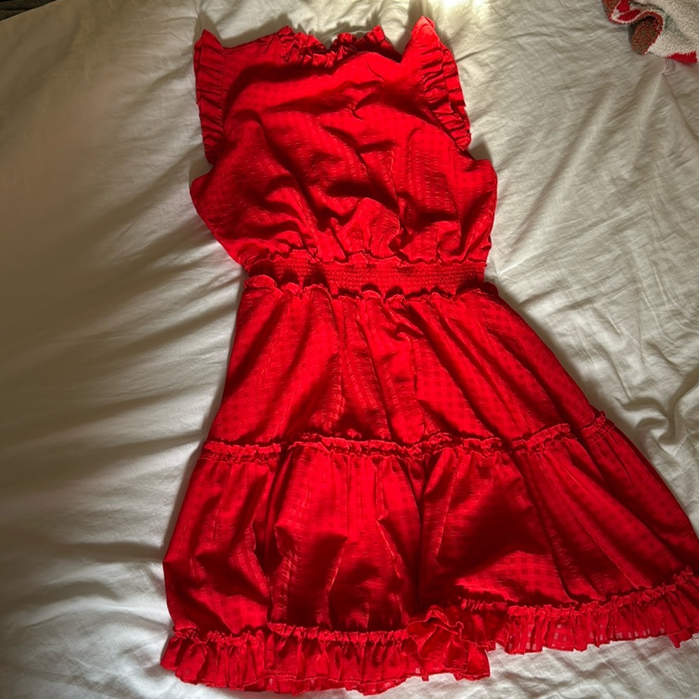 Red Checkerboard Pattern Dress